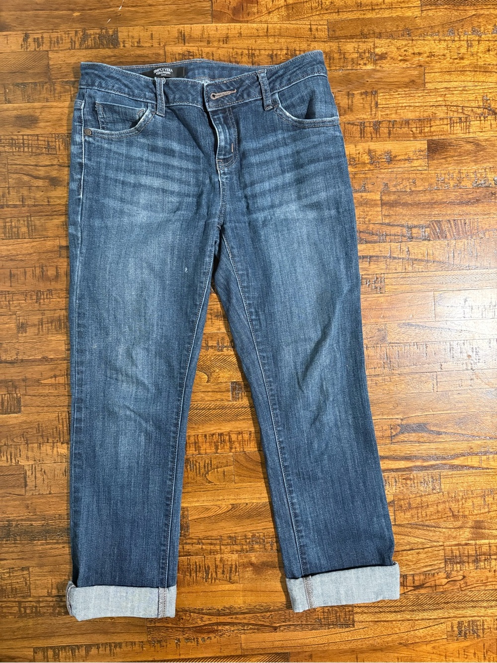 Vera Wang Classic Dark Blue Women's Straight-Leg Jeans